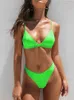 Women's Swimwear Thong Bikinis 2023 Women Sexy Swimwear Female Swimsuits Solid Bikini set Black Brazilian Biquini Bathing Suit Beachwear T240222