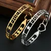 Armbanden RVS opengewerkte aangepaste naam armband verstelbaar DIY Engels alfabet romantische Valentijnsdag paar geschenken