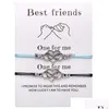 Chaîne Bohème Coeur Couples Pendentif Bracelets Ensemble Pour Femmes Hommes À La Main Tressé Corde Noeud Bracelet Ami Souhait Avec Carte Bijoux 2P Dhzm2