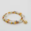 Bedelarmbanden Bohemen-stijl Parel Daisy Veelkleurige kralenarmbandset voor dames Delicaat Verstelbaar Mode-sieraden Feestcadeau 2024 A0118