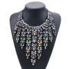 Ожерелья, модное индийское винтажное ожерелье-чокер с кристаллами и стразами, женское богемное массивное ожерелье с большим нагрудником, воротник, ювелирные изделия