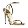 tomfords Padlock Pointy ford Heels Lady Sandal Dress Shoes Naked High Heel Sandals Hardware Lock and key Ankle Strap Woman Metal Stiletto Wedding a8on#