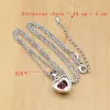 Necklaces Sier Bridal Jewelry Sets Heart Red Garnet White Topaz Decoration for Women Wedding Earrings with Stone Necklace Set