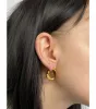 Boucles d'oreilles marque de mode or argent couleur chaîne boucles d'oreilles torsadé Double anneau pour les femmes jeune célèbre créateur Bijoux Bijoux tendance 2021