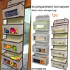 Boîtes de rangement pour sac de garde-manger, dortoir non tissé avec 4 poches sur la porte, organisateur de crochets pour chambre de bébé, placard mural, fenêtre transparente