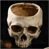 Planters Pots Resin Crafts Human Tooth Teaching Skeleton Model Halloween Home Office Flower Planter Skl Pot Decoration 220614 Drop Dhkst