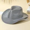 Berets 1 PCS Casamento Listrado Denim Chapéu Fedoras Jazz Moda Estilo Ocidental Roxo Mulheres Cowboy
