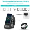 Chargers WD200 Wireless Charger Bluetoothcompatible Digital LED Display Alarm Clock Radio Charging Station with Phone Holder Charger