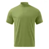 Men's T Shirts Trendy Fitness Top Solid Color Dress-up Polyester Summer Men Basic T-shirt Streetwear