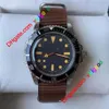 2 Style New Comex Black Dial Automatic Mens Watch Steel Case Case Ceramics Bezel Leather Strap Watchens Hights Generation Watches195J