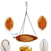 Other Bird Supplies Hanging Feeder Tray Metal Feeders With Sturdy Lifting Chains Seed Platform For Attracting Birds