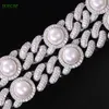 Freshwater Pearl Necklace Men VVS Moissanite Cuban Link Chain Sier Pearl Moissanite Diamond Necklace