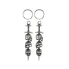 Boucles d'oreilles yizizai gothique dominatring épée perçage boucles d'oreilles crânes femmes hommes 925 sterling anneaux d'oreille de crâne de crâne de crâne détachable