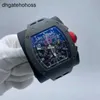Reloj Richardmills Relojes suizos Reloj de pulsera mecánico automático #034;Medidor de código de sincronización Mint Rm011fm Tantalyte 50 mm con esfera abierta