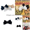 Designer Dog Hair Bow avec motif de lettre classique Luxueux Chiot Bows Cat Topknot Pet Coiffe Strass Toilettage Bowknot Accesseur Dh9Er