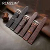 Other Watches Vintage leather strap with oil wax decolorized denim leather strap 18/19/20/21/22mm high-quality business strap J240222