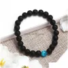 Con cuentas New Handemade Mate Negro Blanco Onxy Howlite Beads Pulsera para mujeres Hombre 8 mm Piedra natural Elástica Joyería de moda Regalo Drop D DHQTR