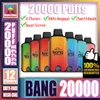 Original Bang 20000 20K Puff 20000 20K uppladdningsbar engångsskärm för smart skärmvape penna e cigarett med 650 mAh batteri 25 ml Förspänd bang box 18000 18k