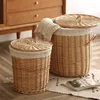 Laundry Bags Wicker Dirty Clothes Storage Basket Cloth Frame Storages Box Hamper Rattan