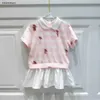 Nieuwe meisje rok zomer baby Polo jurk Maat 100-160 kids designer kleding Nep tweedelige ontwerp kind japon 24Feb20