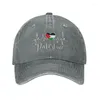 Ball Caps Cotton Palestines Flag Heart Baseball Cap Hip Hop Men Regulowane Kobiet Palestyńczycy Tato Hat Spring