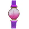 Whole Fashion Noble Temperament Women Wristwatches Quartz Glossy Mesh Strap Watches Trend Magnet Buckle Ladies Watch3086