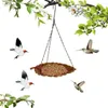 Other Bird Supplies Hanging Feeder Tray Metal Feeders With Sturdy Lifting Chains Seed Platform For Attracting Birds