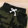 Ensembles de vêtements 0-18 mois nouveau-né bébé garçon bébé fille vêtements ensemble lettre imprimé body à manches courtes + pantalon de camouflage + tenue de bandeau