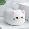 ティッシュボックスナプキンkawaii catティッシュボックスデスクトップトイレットペーパーホルダーキッチンナプキン収納ボックスwc紙コンテナ北欧スタイルホームデコレーションQ240222