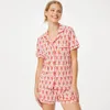 Kvinnors sömnkläder Preppy Monkey Pyjamas Set Women Y2K Clothel Collar Single Breasted Short Sleeve Shirt Top and Shorts 2000s