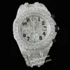 Diamonds AP Watch Apf Factory Vvs Iced Out Moissanite kan voorbij testen Luxe diamanten Quartz uurwerk Iced Out saffierstenen Zilvertint Beste kwaliteit Out6BB0