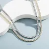 Xishuo Hoge Kwaliteit Goedkope Iced Out 2.5mm 3mm 4mm 5mm Messing Strass Tennis Chain ketting voor Mannen en Vrouwen