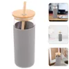 Wine Glasses Glass Sippy Cup Water Covered Coffee Thermal Portable Cold Outdoor Juice Drinking