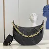 10A Top Tier Miroir Qualité Luxuries Designers Demi-Lune Sac Petit Sac À Main Matelassé En Cuir Véritable Sur La Lune Femmes Sac À Main Noir Sh235I