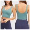Designer Yoga Tanks Tops Gym Fabric Shockproof Sports Women Tank Align Nude Tight Bra Running Fiess Vest Camisoles Solid Clothes with Removable Cups