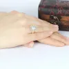 Rings Lnngy Certified Princess Cut Moissanite Ring For Couples Lovers' 10K Solid Gold Engagement Halo Ring Lab Created Diamond Jewelry