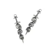 Boucles d'oreilles yizizai gothique dominatring épée perçage boucles d'oreilles crânes femmes hommes 925 sterling anneaux d'oreille de crâne de crâne de crâne détachable