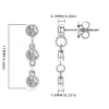 Orecchini anziw Long catena a catena orecchini appesi argento 925 23 mm orecchini per tracorsa per goccia moissanite per donne regalo di gioielli paletd oro