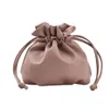 Drawstring Bucket Shoulder Bag for Women Fashion Casual Cute Mini Cross Body Small Bag Soft Leather Solid Color Purse