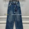 Femmes luxe bleu jean taille haute jean droit été Style décontracté Denim pantalon femme Vintage pantalon