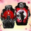 Męskie bluzy z kapturem 3d samuraja dla mężczyzn Armor Knights Graphic Hooded Kid Kid Fashion Cool Blushirts Winter Harajuku top pullover