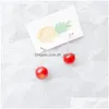 Dangle & Chandelier Unique Design Sweet Fruit 3D Red Cherry Resin Pendant Earring For Women Gold Alloy Fashion Drop Earring Dhgarden Dhusa