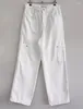 Pantalones de mujer coreanos Vintage, pantalones rectos de Bolsillo grande, cintura alta, Cargo Y2k, Grunge, pierna ancha suelta, primavera