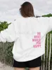 Sweatshirts à sweats à sweats pour femmes Faire ce qui vous rend heureuse Lettre de la personnalité féminine Personnalité drôle O Vêtements à col