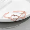 Armbanden Aangepaste Oneindige Vorm Naam Bangle Roestvrij Staal voor Vrouwen Gepersonaliseerde Naamplaat Armband Aangepaste Charme Manchet Sieraden