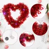 Decorative Flowers Holiday Garland Valentine Heart Wreath Wedding Decor Metallic Line Valentine's Door Plastic Ornament Hanging