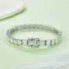 Sgarit hurtowa biżuteria Sier Moissanite Princess Cut Perfect Gift Diamond Tennis Bransoletę dla kobiet