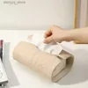 Tissue Boxes Napkins Light Luxury Stone Tissue Box Creative Simple Pumping Paper Box Living Room Desktop Napkin Large Size Storage Home Decoration Q240222