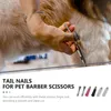 Tesoura de vestuário para cães, unhas decorativas, cortador de cabelo, peças para animais de estimação, descanso de dedo, aço inoxidável