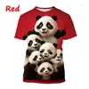 Herren-T-Shirts 2024 Verkauf von Panda 3D-gedrucktem T-Shirt mit Cartoon-Tiermuster